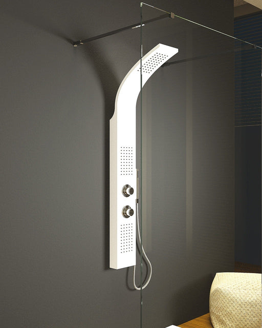 Colonna doccia Rainbox pannello multifunzione idromassaggio mod. Easy in PVC bianco
